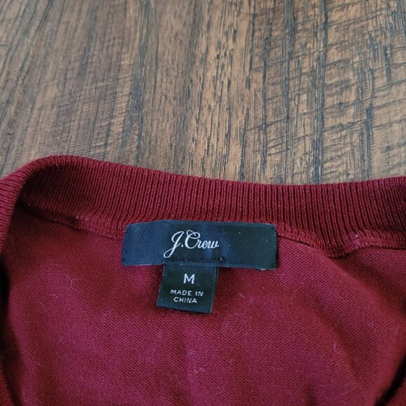 J. CREW Jackie Sequined Cardigan M Medium EUC Navy Blue Burgundy Red Floral - Picture 3 of 3